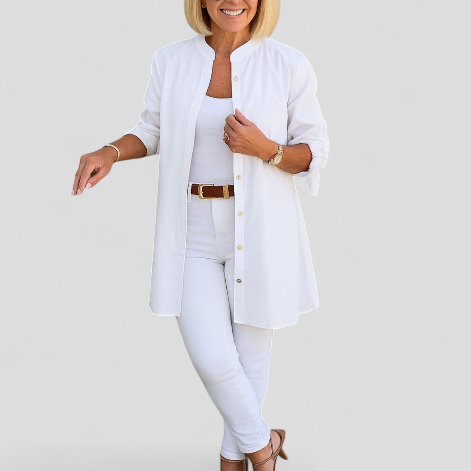 Nœud Classique | Chemise à col boutonné et manches ruban