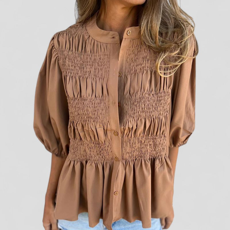 Élégance Nomade | Blouse Ibiza-Style en Coton Lége